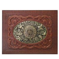 حافظ بافال جعبه لبتابی گلاسه چرم و مس(کد:1023)